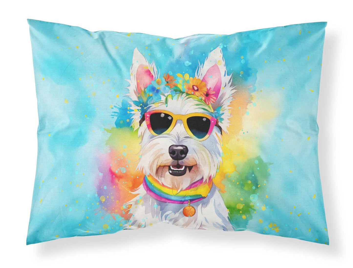 Westie Hippie Dawg Standard Pillowcase Lightweight Super Soft Easy Care Decorative Artwork Pillowcase, Standard