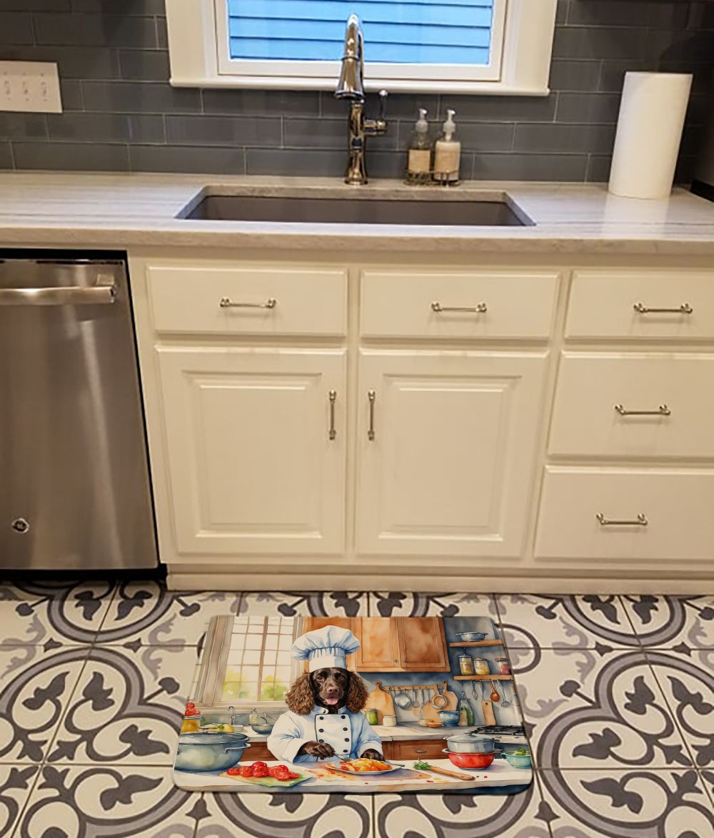 American Water Spaniel The Chef Memory Foam Kitchen Mat Machine Washable Anti-Fatigue Mat Cushion Comfort Bath Mat or Kitchen Rug