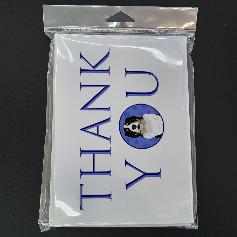 Bernese Mountain Dog #2 Thank You Greeting Cards Pack of 8 Blank Cards with Envelopes Whimsical A7 Size 5x7 Blank Note Cards