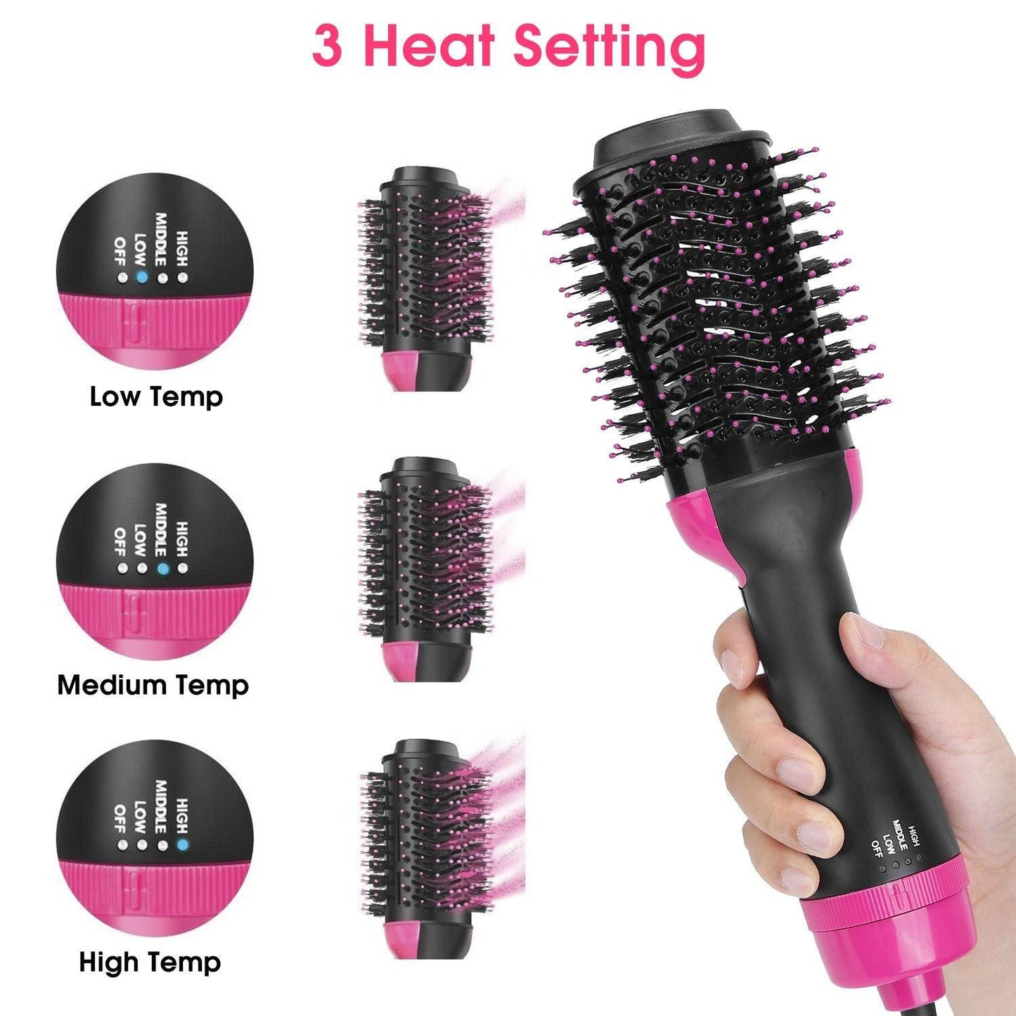 Hot Hair Brush 4 In 1 Hair Dryer Volumizer Brush Dryer Comb For Straightening Curling Drying - Clothes For Her Online Store
