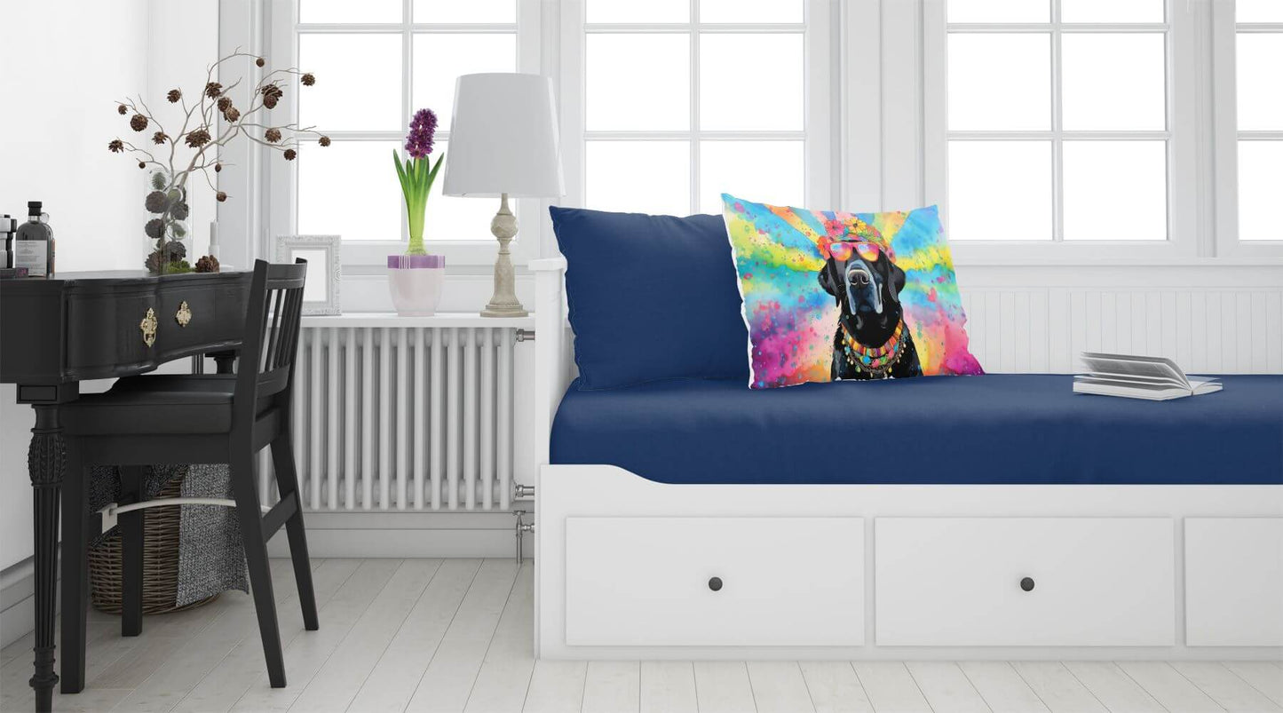 Black Labrador Hippie Dawg Standard Pillowcase Lightweight Super Soft Easy Care Decorative Artwork Pillowcase, Standard