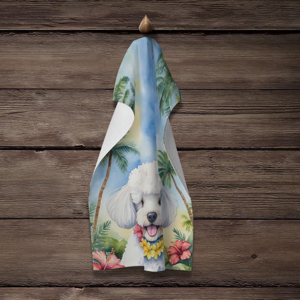 Bichon Frise Luau Kitchen Towel Dish Cloths Guest Hand Towel Decorative Bathroom Towel for Face,Tea, Dishcloth, Kitchen and Bath