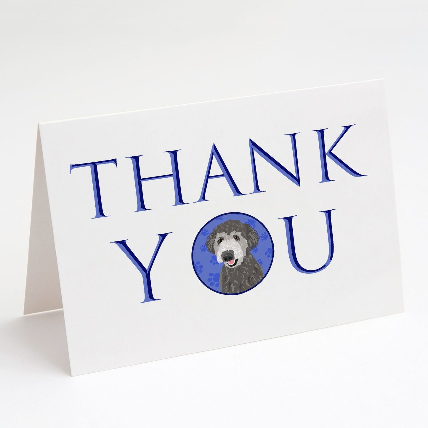 Doodle Silver #2 Thank You Greeting Cards Pack of 8 Blank Cards with Envelopes Whimsical A7 Size 5x7 Blank Note Cards