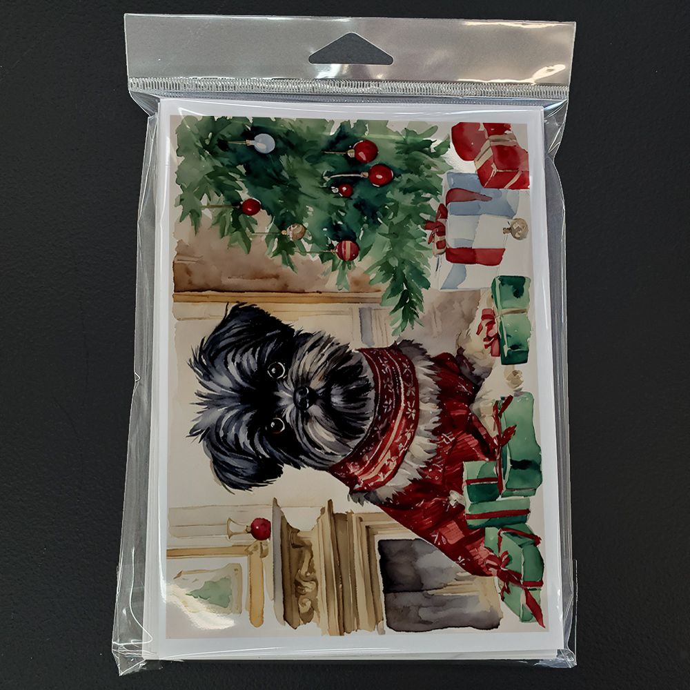 Affenpinscher Christmas Greeting Cards Pack of 8 Blank Cards with Envelopes Whimsical A7 Size 5x7 Blank Note Cards