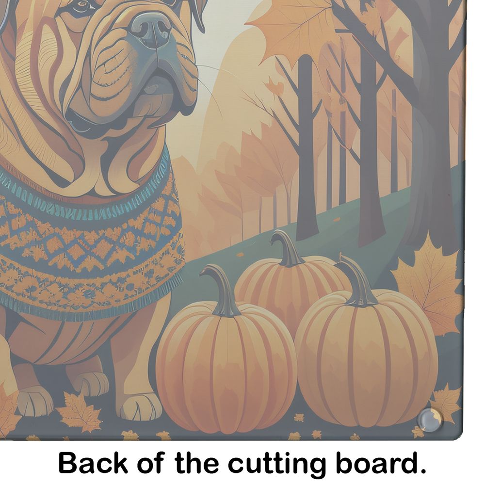 NEW Shar Pei Fall Glass Cutting Board Decorative Tempered Glass Kitchen Cutting and Serving Board Large Size Chopping Board