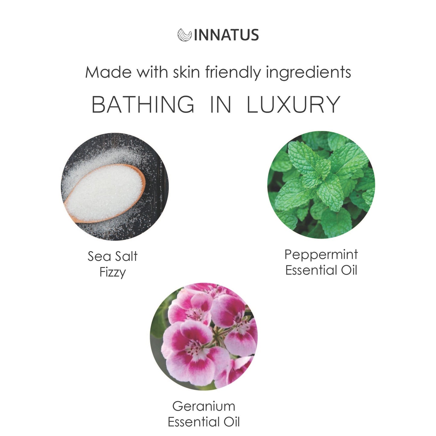 Sea Salt Fizzy Deconstructed Bathing in Luxury Bath Bomb – 14oz Bath Fizz – Infused with Peppermint, Geranium & Ylang Ylang Oils for Skin Hydration & Relaxation