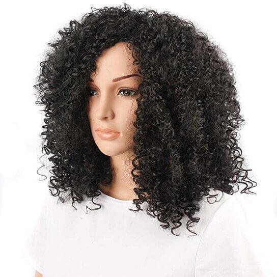 Women Fashion African Black Short Curly Wavy Hair Heat Resistant Wig Hairpiece - Clothes For Her Online Store