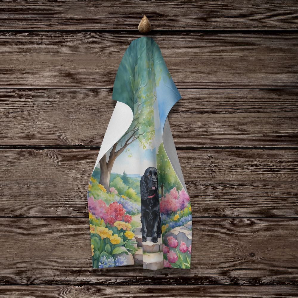 Cocker Spaniel Spring Path Kitchen Towel Dish Cloths Guest Hand Towel Decorative Bathroom Towel for Face,Tea, Dishcloth, Kitchen and Bath