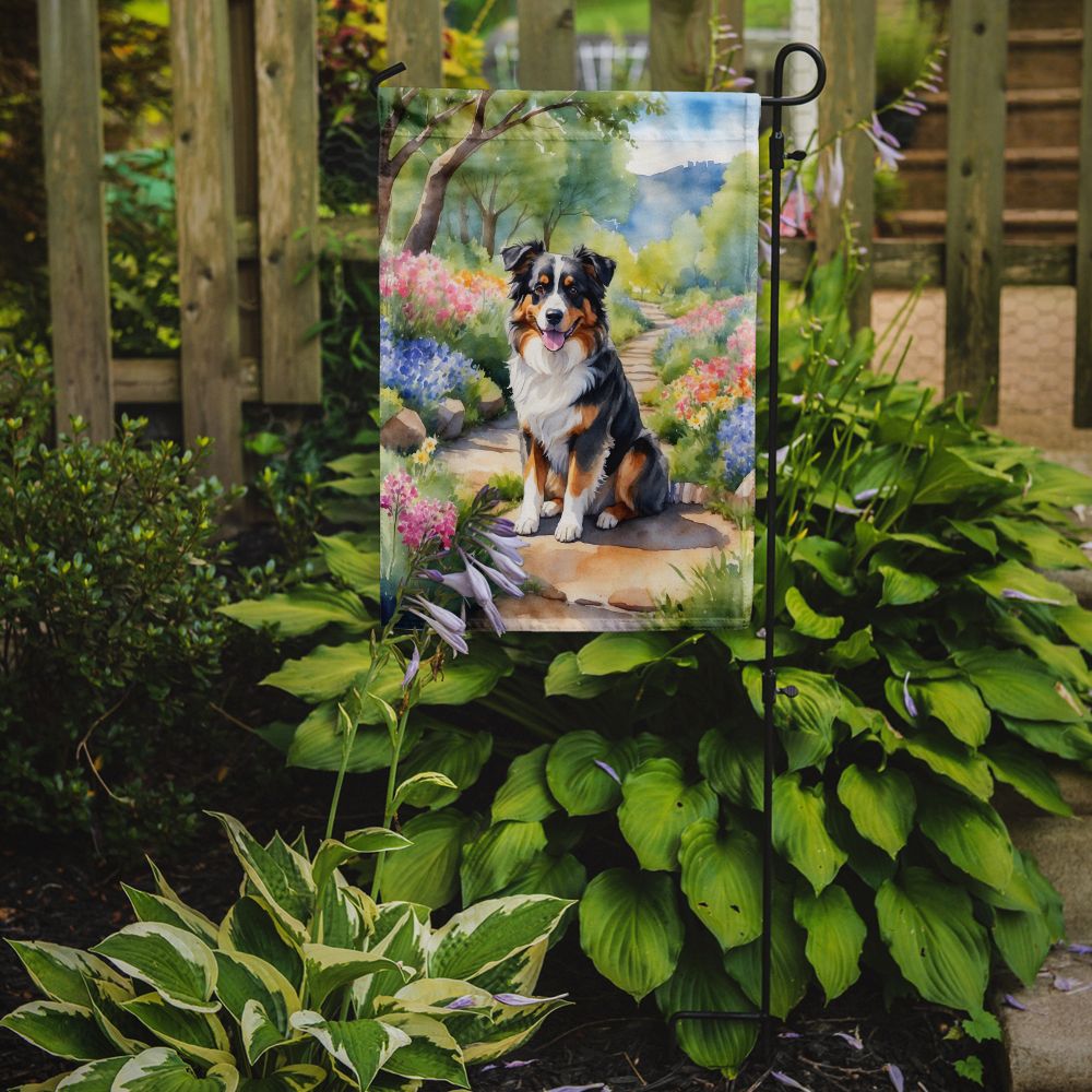 Australian Shepherd Spring Garden Garden Flag Mailbox Flag Decorative Yard Flag Banner Outside Patio Artwork Yard Flower Beds, Garden Size, Multicolor