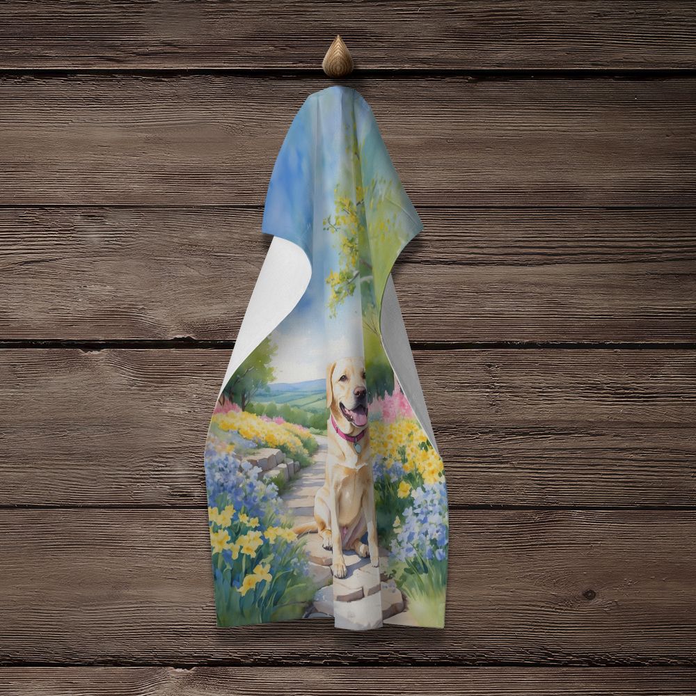 Labrador Retriever Spring Path Kitchen Towel Dish Cloths Guest Hand Towel Decorative Bathroom Towel for Face,Tea, Dishcloth, Kitchen and Bath