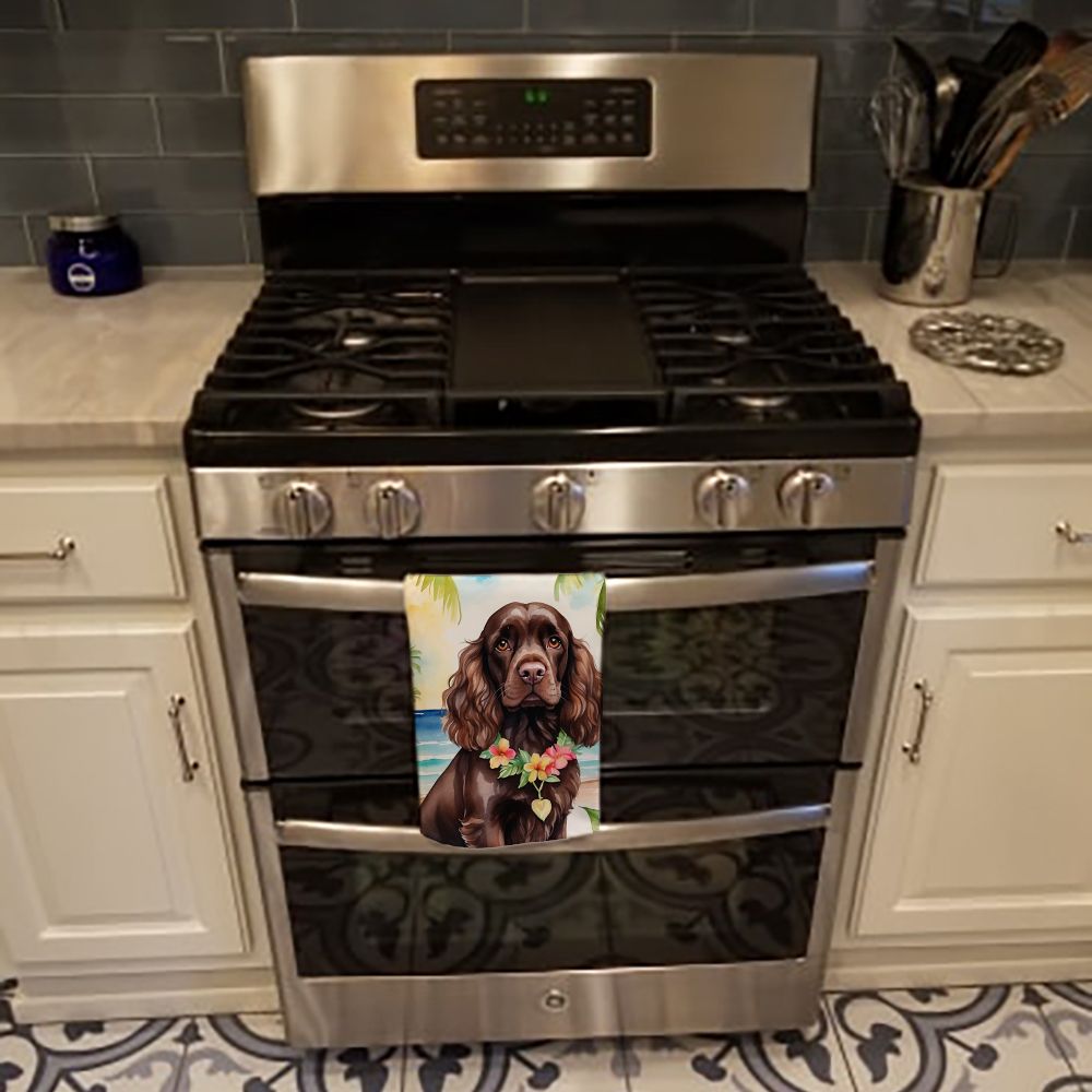Cocker Spaniel Luau Kitchen Towel Dish Cloths Guest Hand Towel Decorative Bathroom Towel for Face,Tea, Dishcloth, Kitchen and Bath