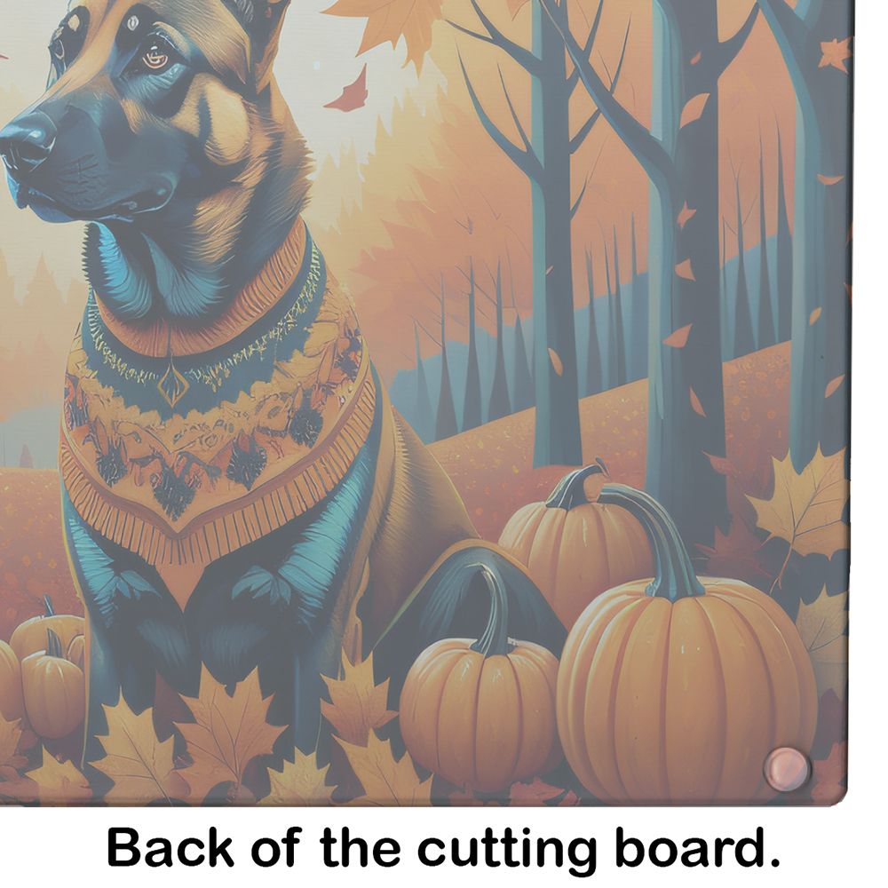 NEW Belgian Malinois Fall Glass Cutting Board Decorative Tempered Glass Kitchen Cutting and Serving Board Large Size Chopping Board