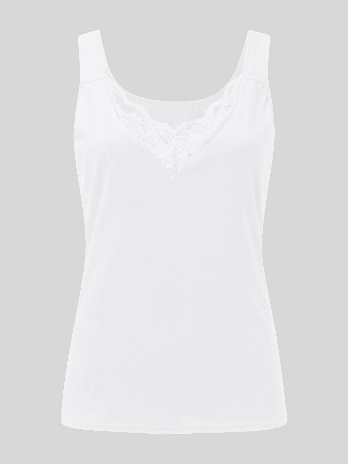 Full Size Lace Detail Sweetheart Neck Tank - Clothes For Her Online Store
