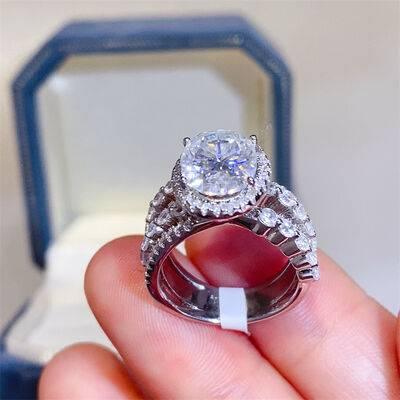 3 Carat Moissanite 925 Sterling Silver Layered Ring - Clothes For Her Online Store