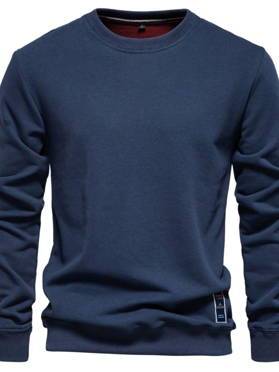 Men's Round Neck Long Sleeve Sweatshirt - Clothes For Her Online Store
