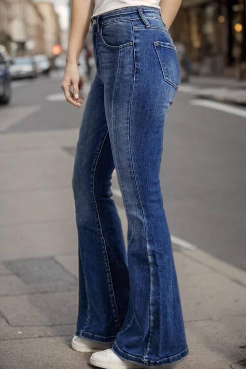 Plus Size High Waist Flare Jeans - Clothes For Her Online Store