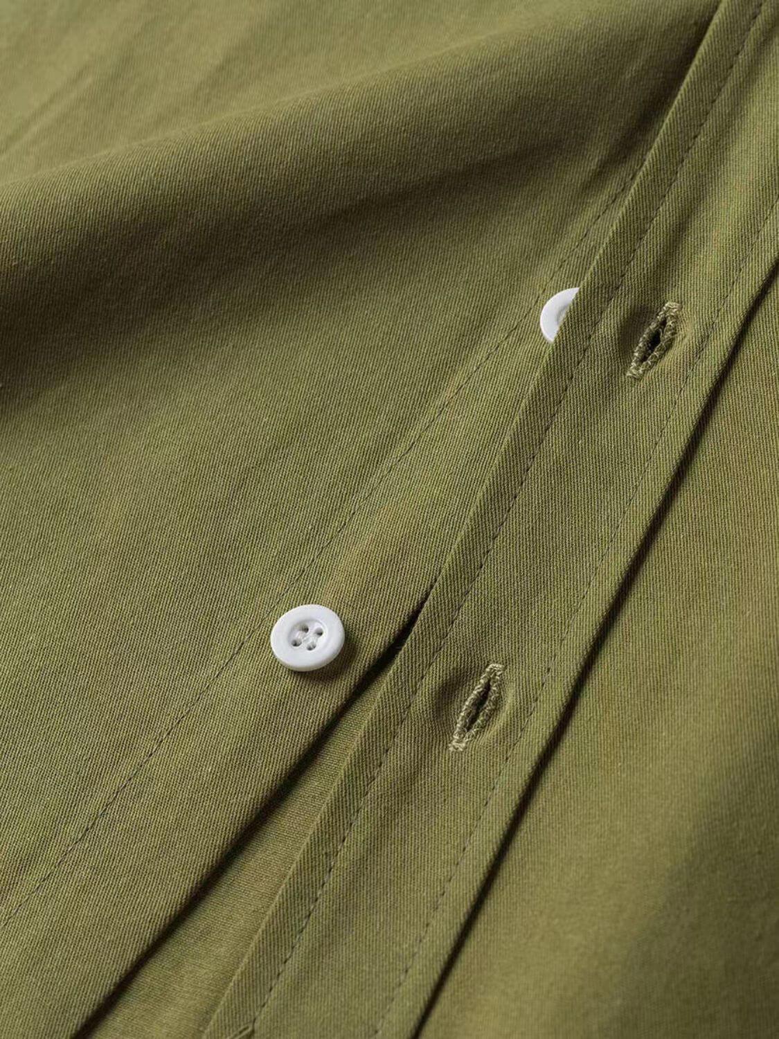 Men's Full Size Collared Neck Button Down Shirt Plus Size - Clothes For Her Online Store