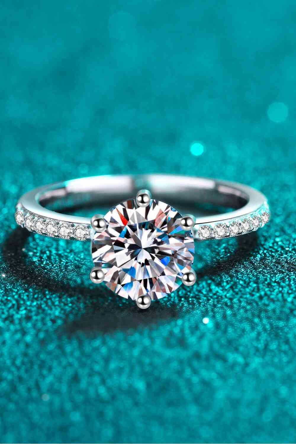 925 Sterling Silver 2 Carat Moissanite Ring - Clothes For Her Online Store