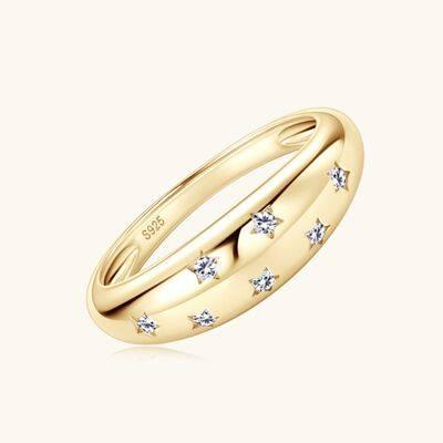 925 Sterling Silver Inlaid Moissanite Star Ring - Clothes For Her Online Store