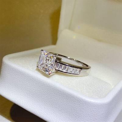 3 Carat Moissanite 925 Sterling Silver Square Shape Ring - Clothes For Her Online Store