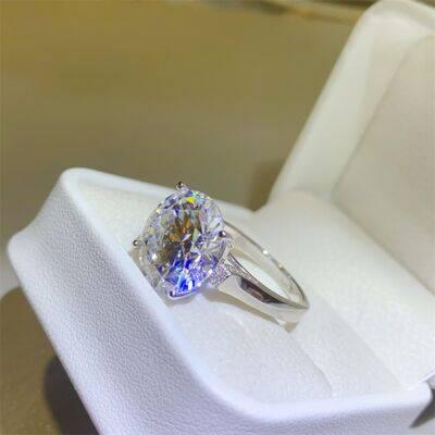 10 Carat Moissanite 925 Sterling Silver Ring - Clothes For Her Online Store