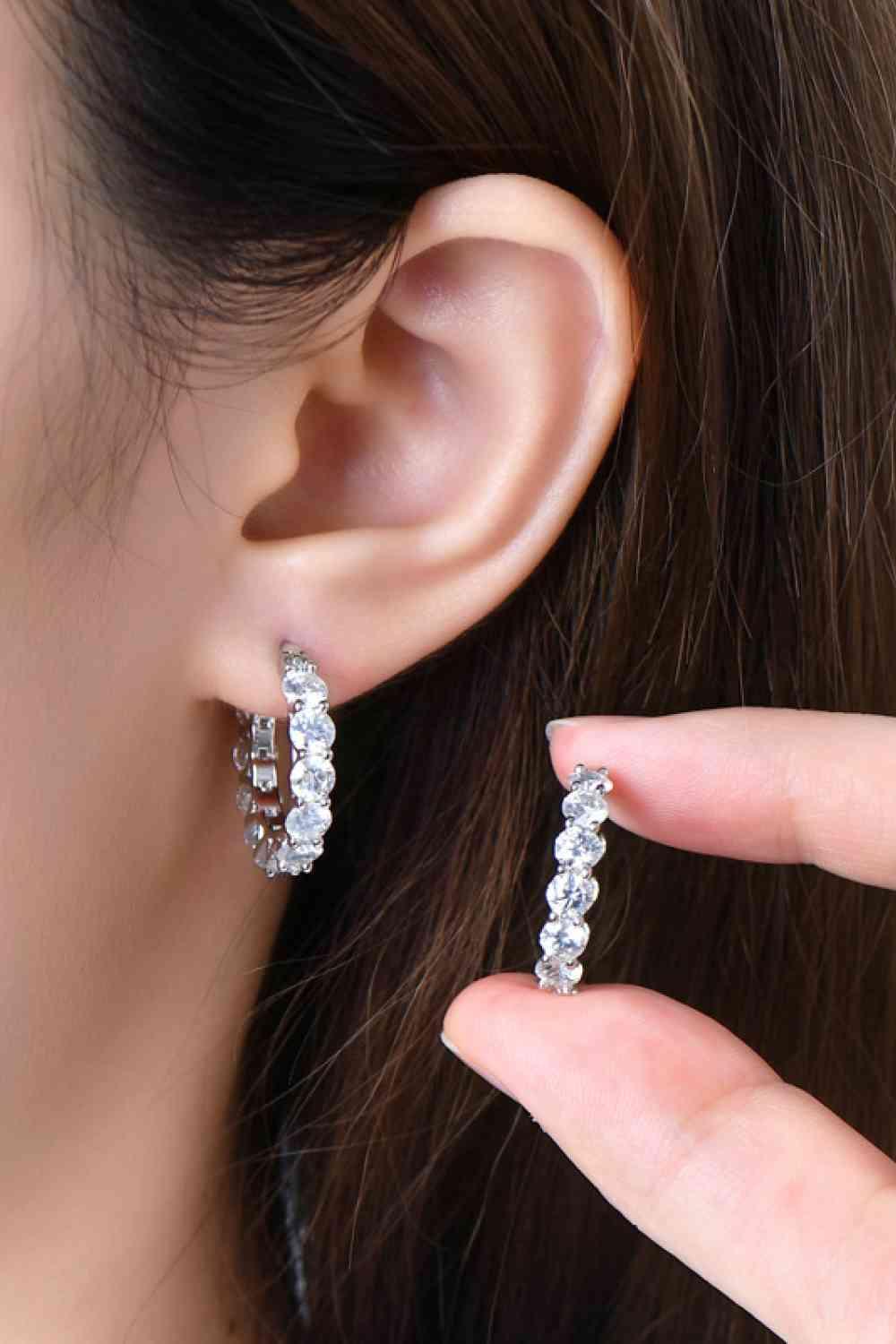 7.2 Carat Moissanite 925 Sterling Silver Earrings - Clothes For Her Online Store
