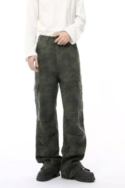 Camouflage Cargo Jeans with Pockets - Clothes For Her Online Store