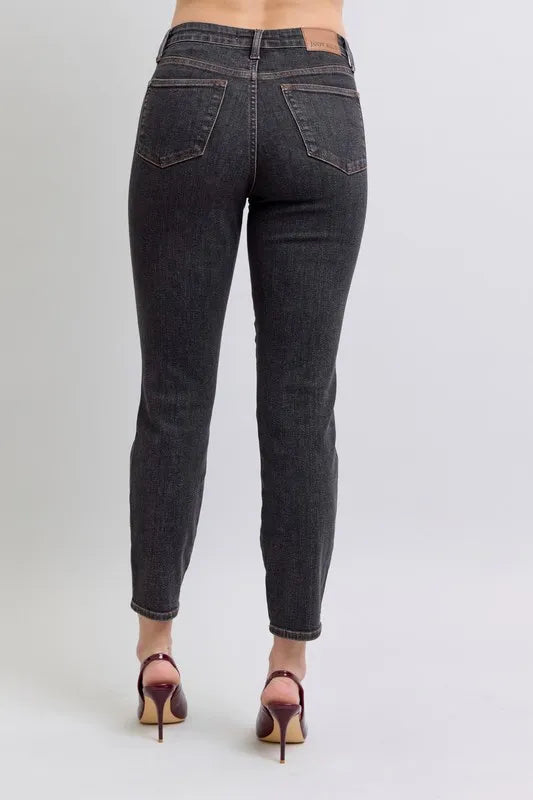Judy Blue Full Size Midi Rise Tummy Control Slim Jeans Plus Size