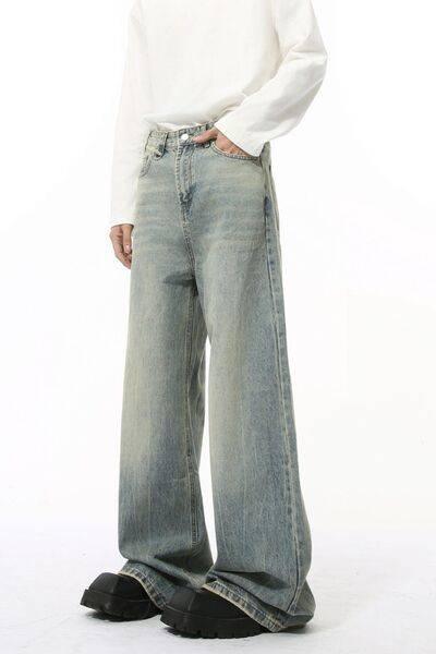 Wide Leg Jeans with Pockets - Clothes For Her Online Store