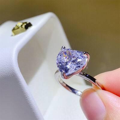 5 Carat 925 Sterling Silver Moissanite Heart Shape Ring - Clothes For Her Online Store