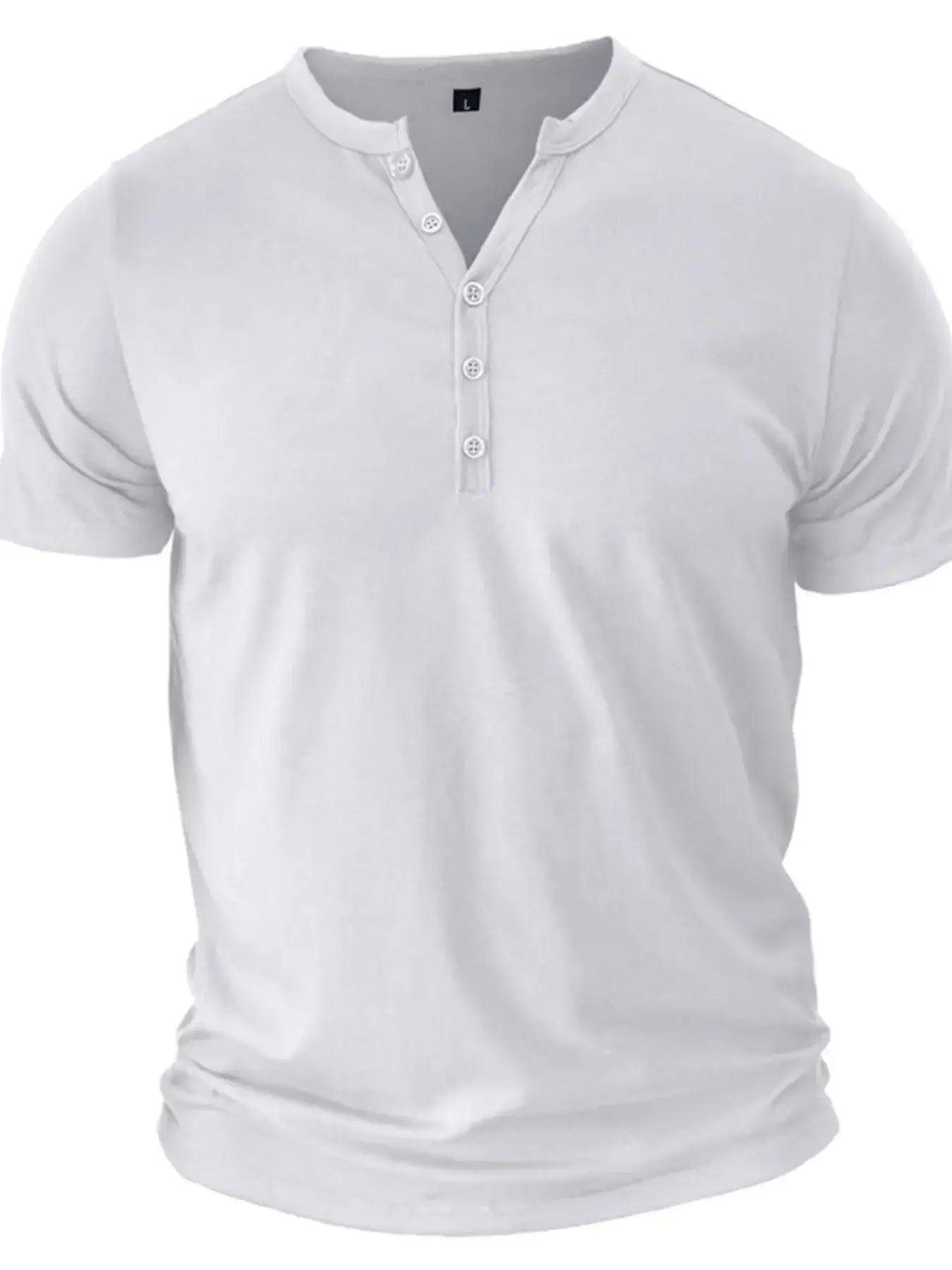 Men's Full Size Casual Henley Short Sleeve Polo Shirt Plus Size
