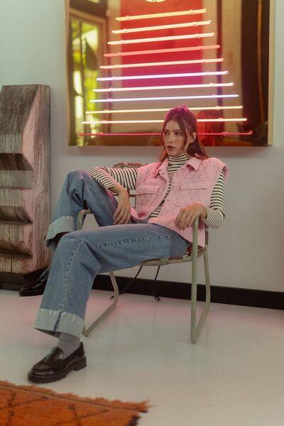 Annie Wear Texture Quilted Snap Down Vest Coat - Clothes For Her Online Store