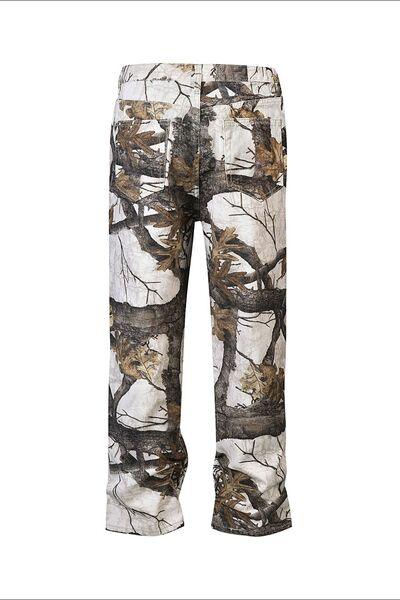 Men's Printed Straight Leg Jeans - Clothes For Her Online Store