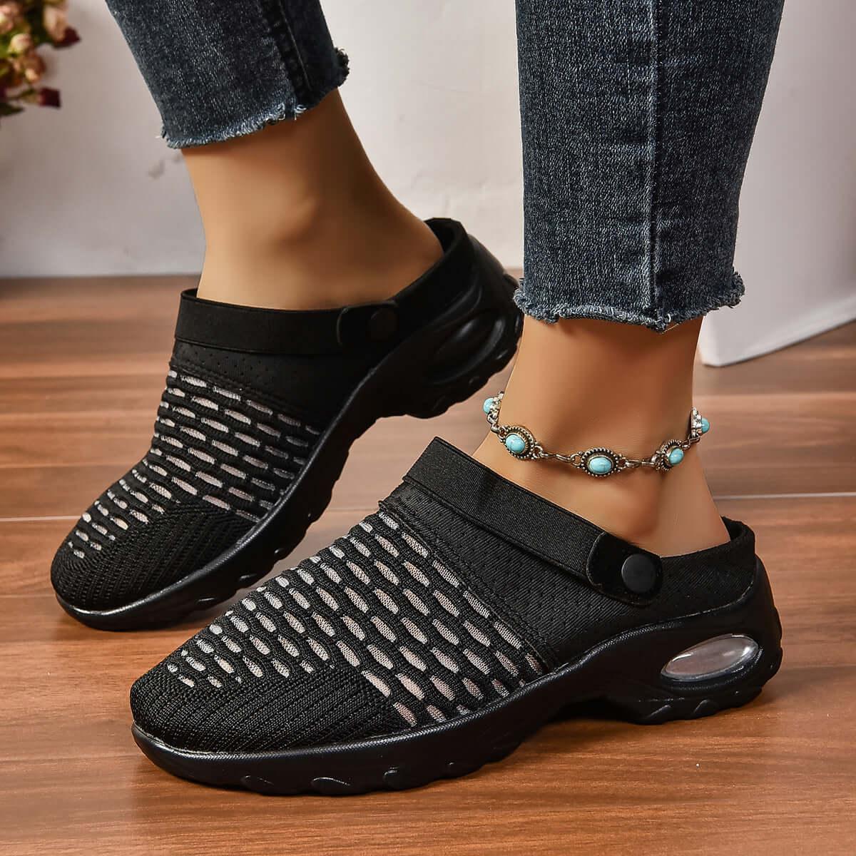 Breathable Mesh Round Toe Sneakers - Clothes For Her Online Store