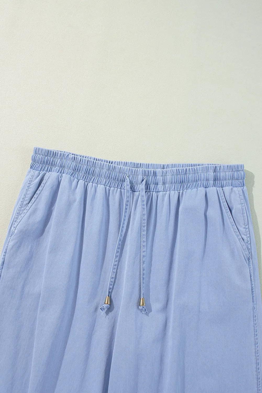 Plus Size Drawstring Wide Leg Jeans - Clothes For Her Online Store