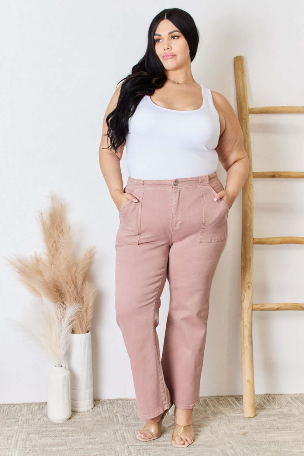 RISEN Full Size High Rise Ankle Flare Jeans - Clothes For Her Online Store