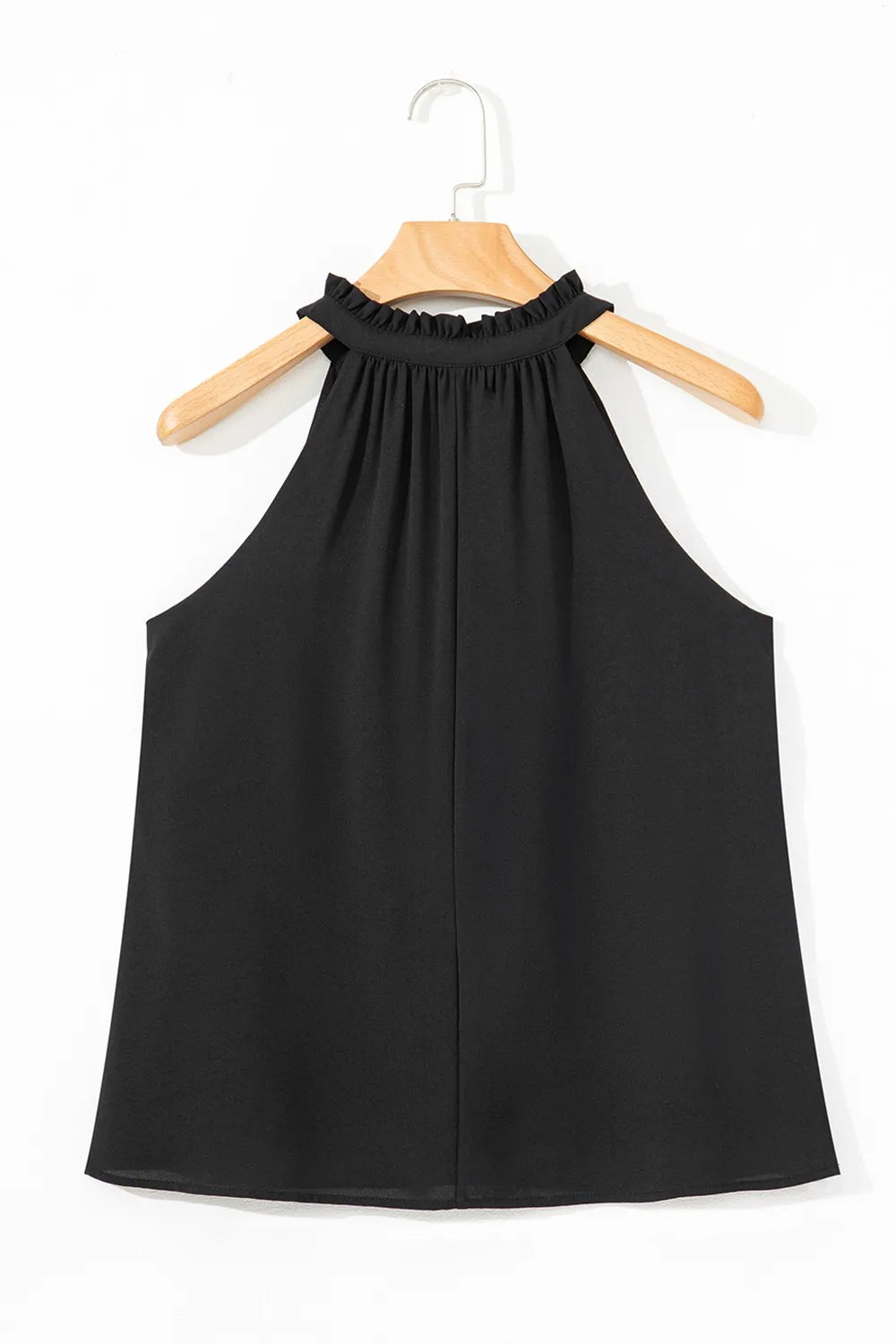 Pinched V Neck Tie Loose Tank Top