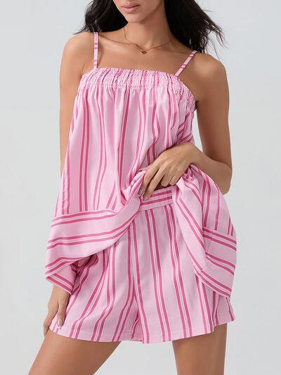 Smocked Square Neck Cami and Shorts Set - Clothes For Her Online Store