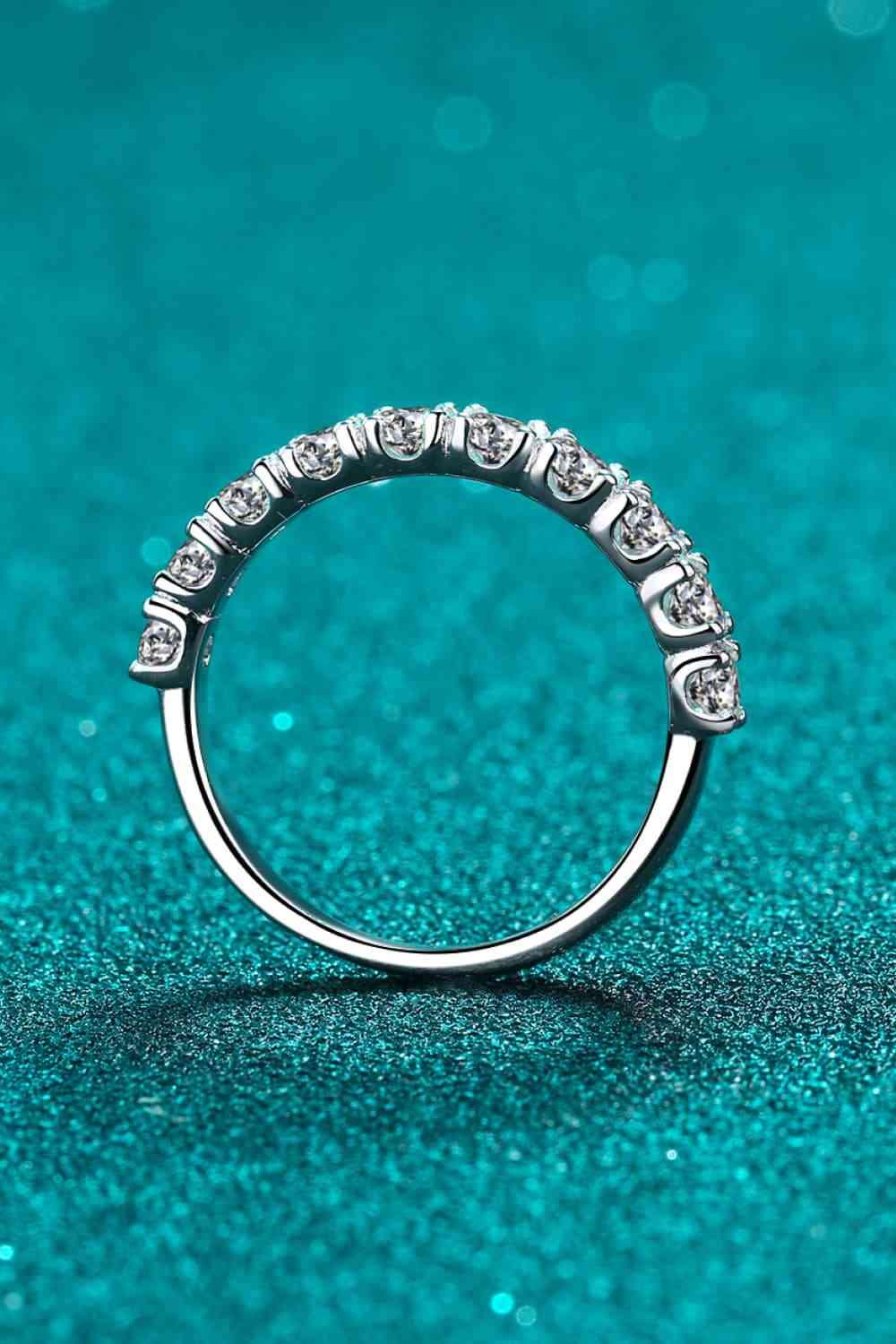 1 Carat Moissanite Half-Eternity Ring - Clothes For Her Online Store