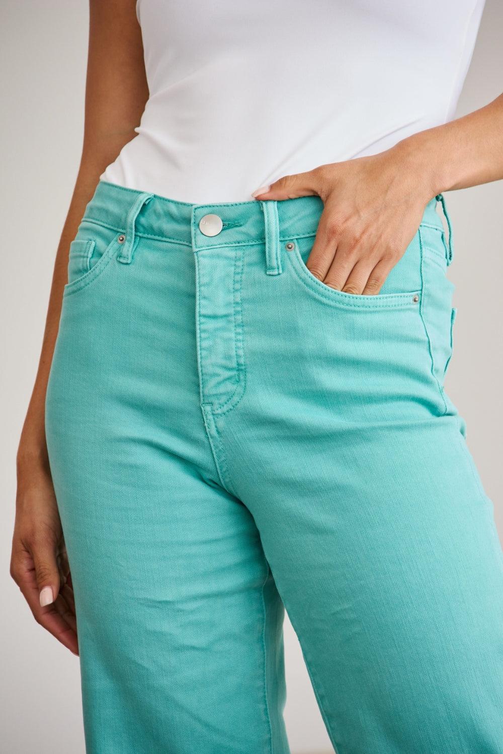 RFM Crop Chloe Full Size Tummy Control High Waist Raw Hem Jeans - Clothes For Her Online Store