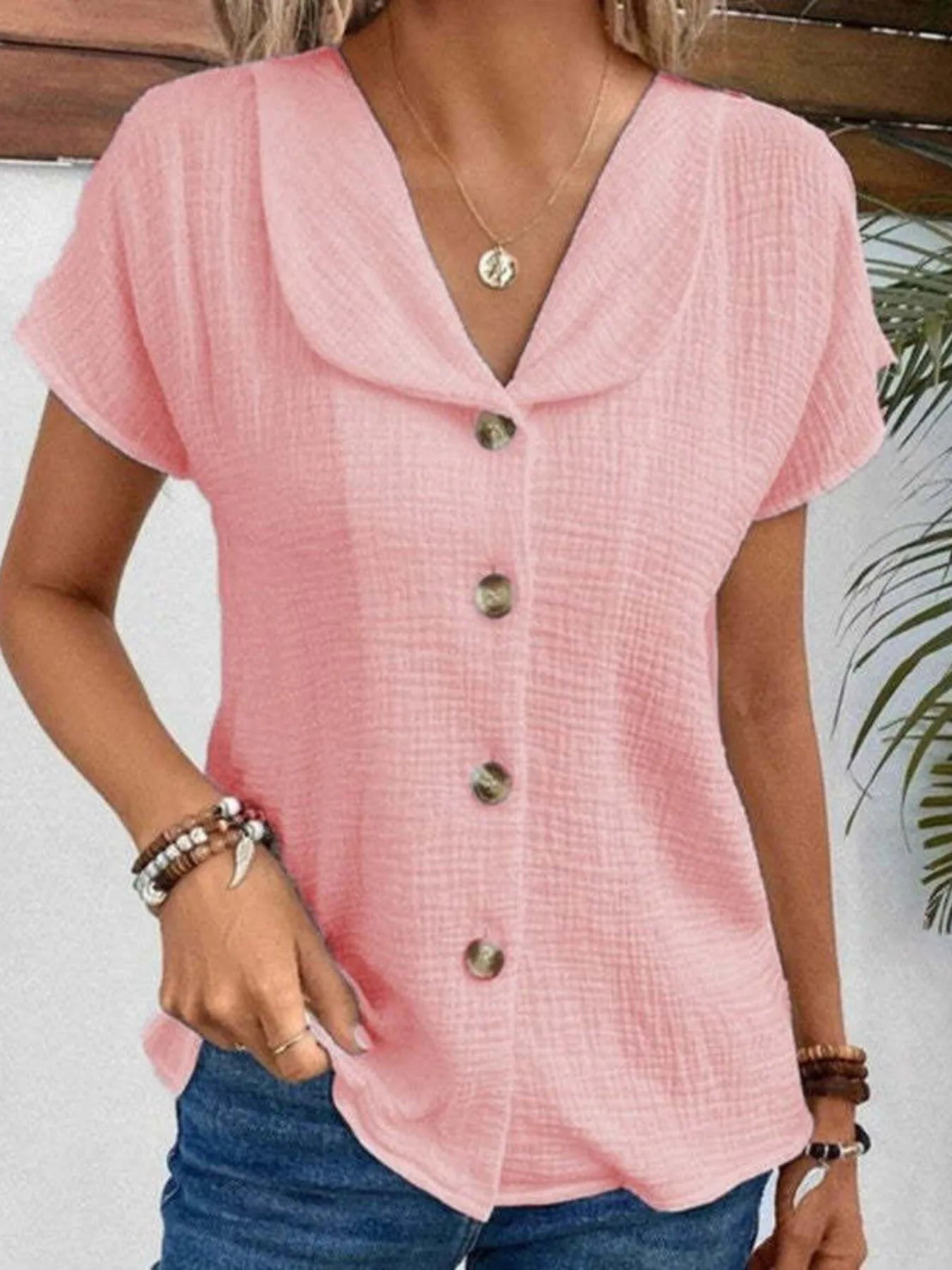 Button Up Short Sleeve Shirt
