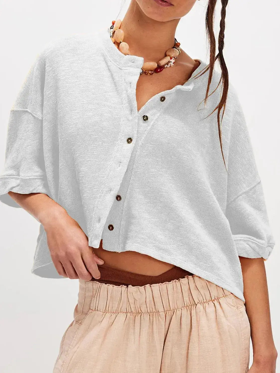 Button Down Half Sleeve Shirt - Clothes For Her Online Store