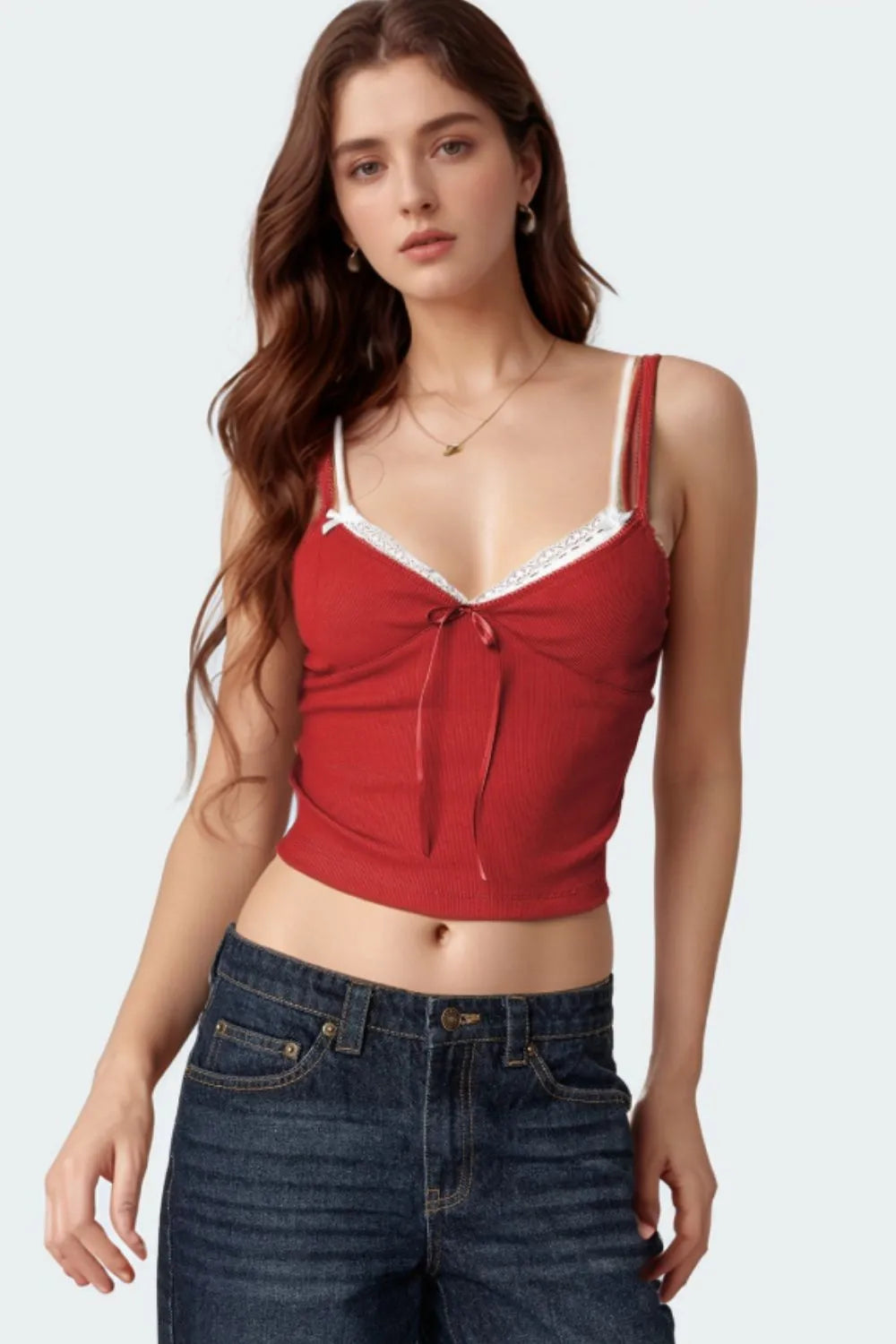 Lace Detail V-Neck Cami