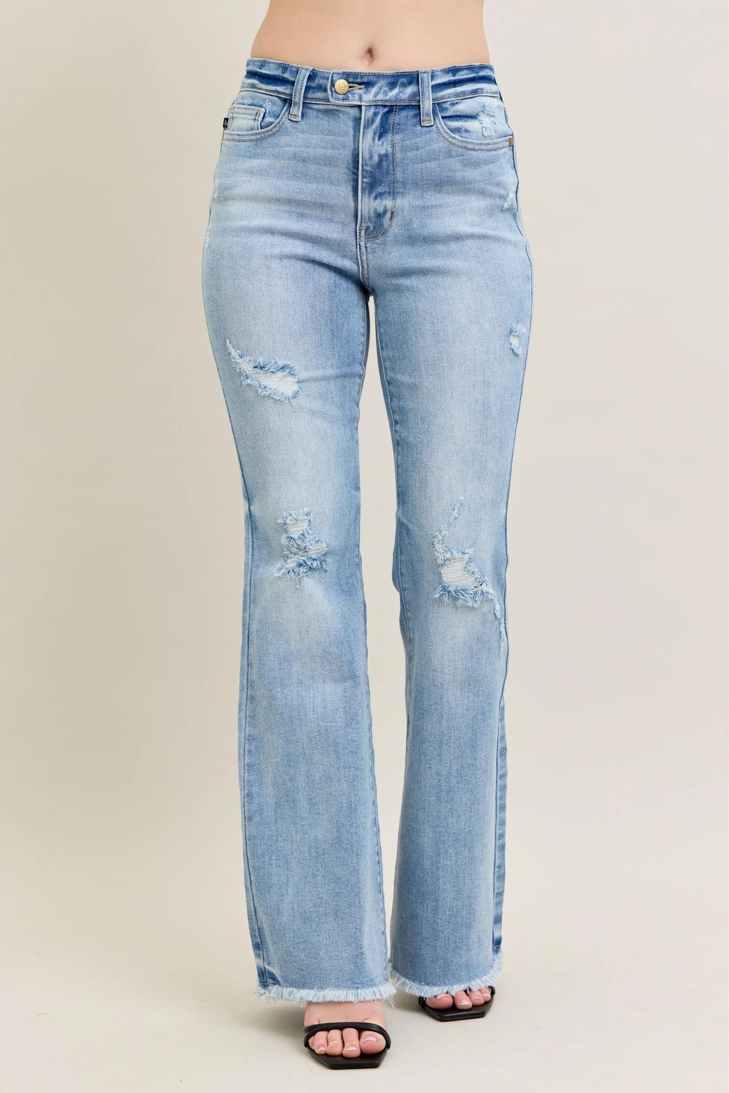 Judy Blue Full Size Hw Flare Jeans W/ Shield Pockets Plus Size