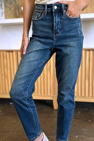 Judy Blue Full Size Tummy Control High Waist Slim Jeans - Clothes For Her Online Store