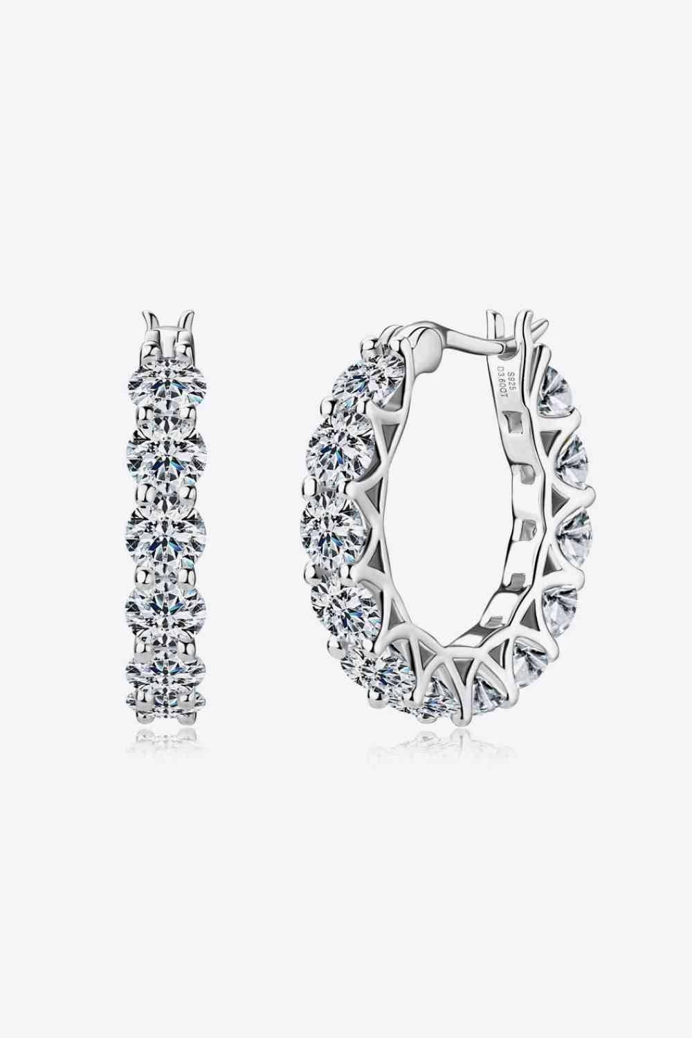 7.2 Carat Moissanite 925 Sterling Silver Earrings - Clothes For Her Online Store