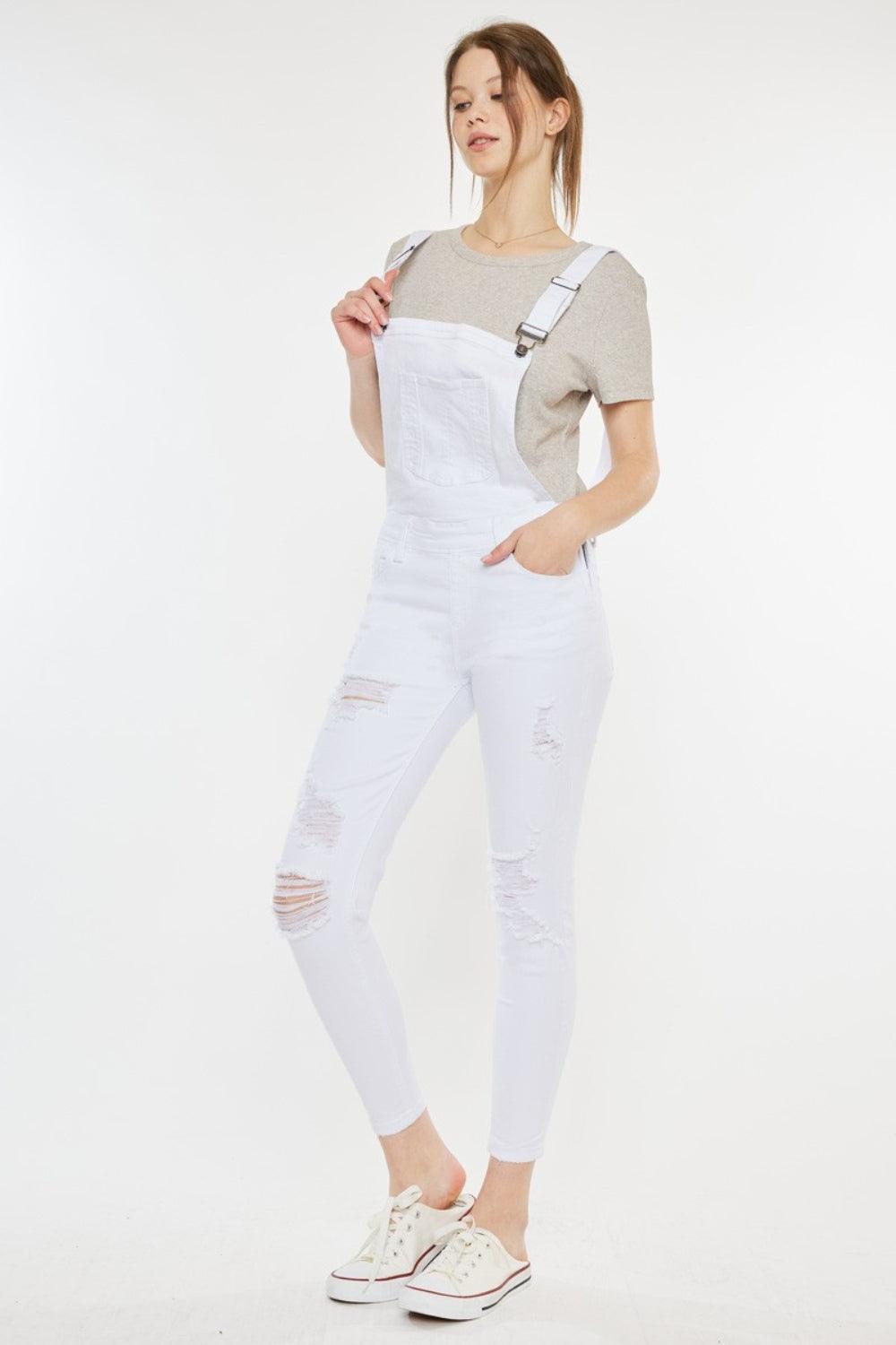 Kancan Distressed Skinny Denim Overalls - Clothes For Her Online Store
