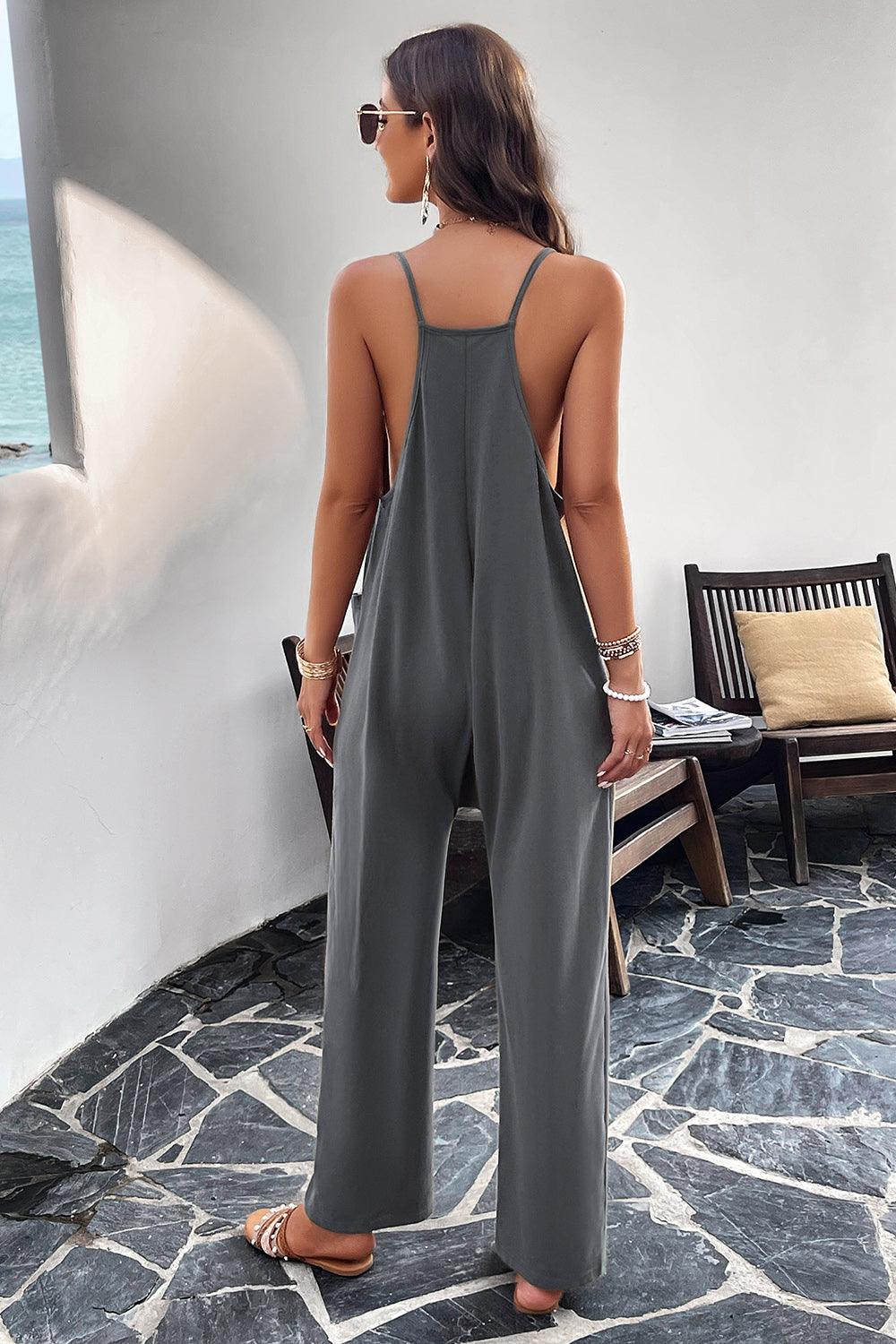 Devine Pocketed Spaghetti Strap Overalls - Clothes For Her Online Store
