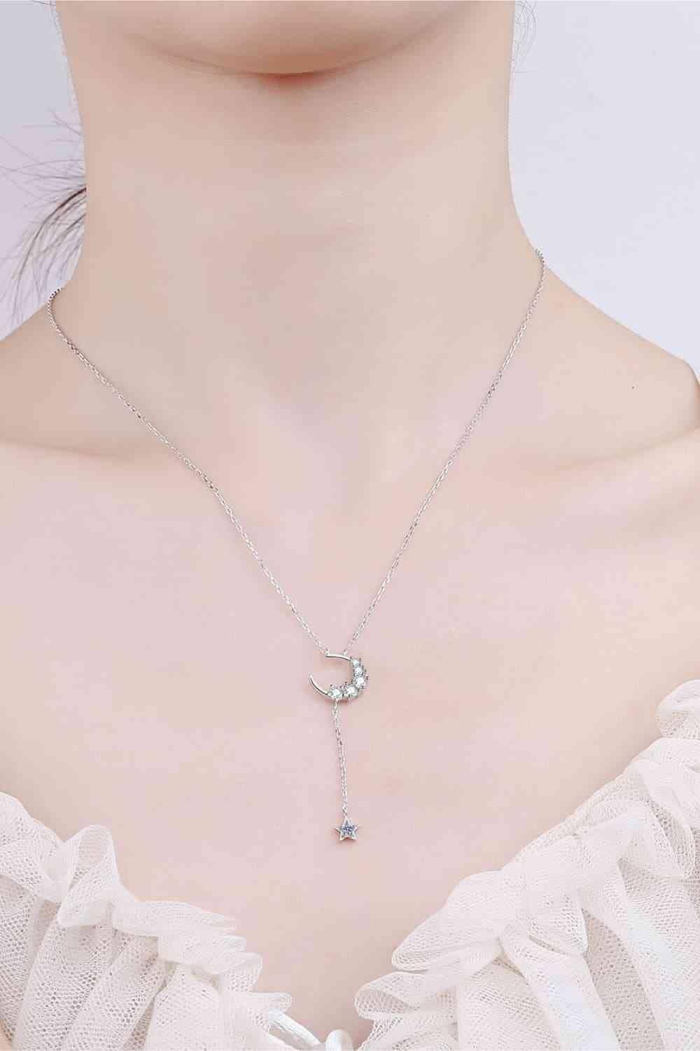 Star & Moon Moissanite Necklace - Clothes For Her Online Store
