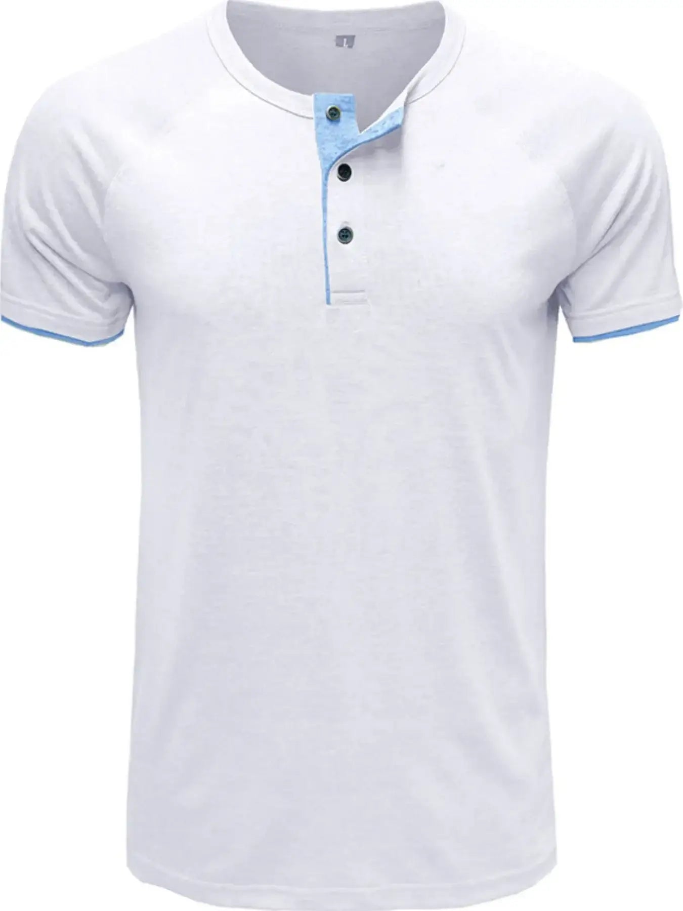 Men's Classic Contrast Trim Henley Polo Shirt